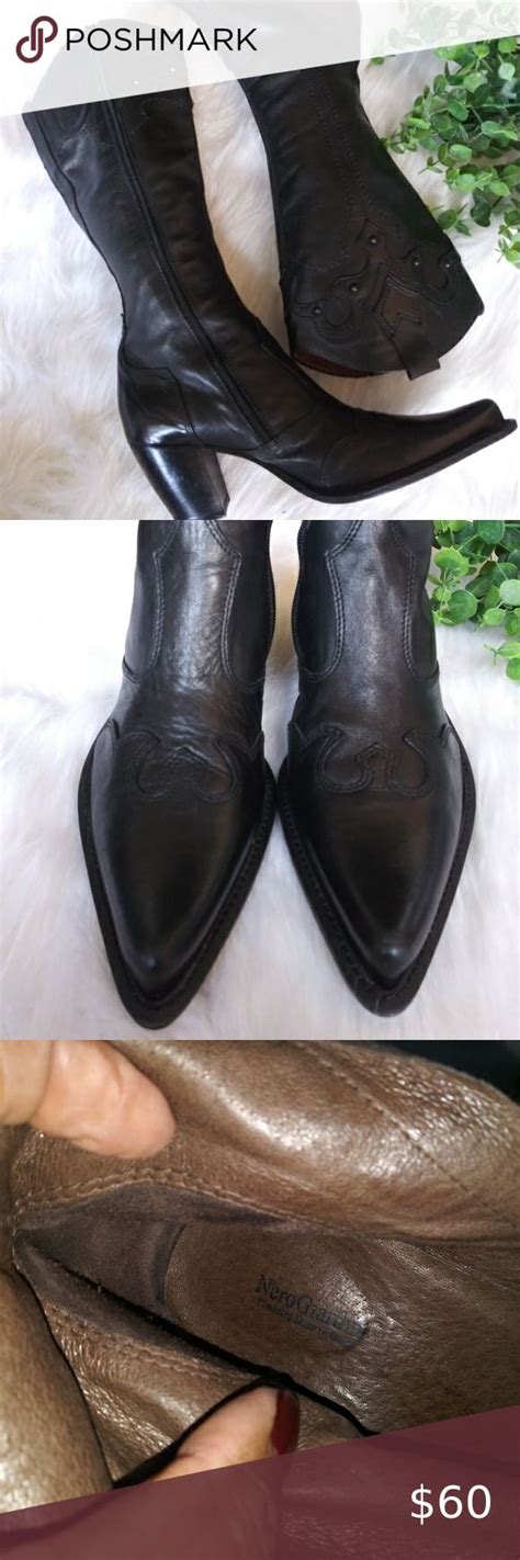 nero giardini boots 38. black leather 